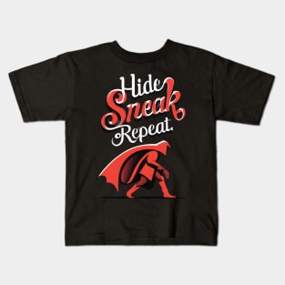 Hide, Sneak, Repeat - Black - Funny RPG Kids T-Shirt